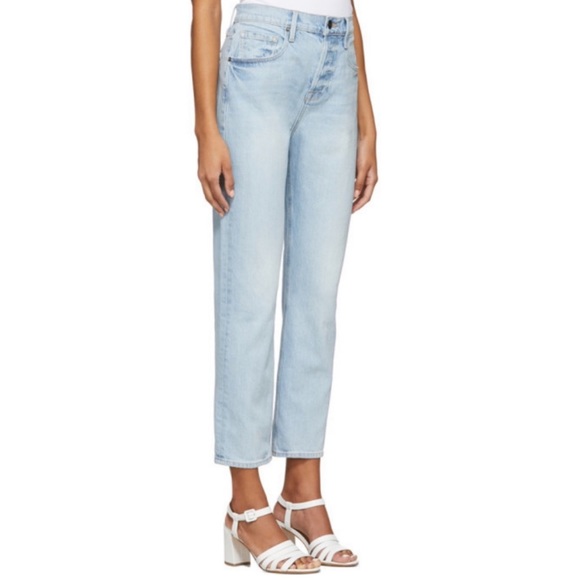 FRAME Denim Heritage Le Original Straight Leg High Rise Artesia Sand - Picture 4 of 15